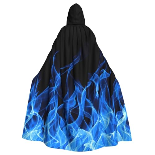 HYSDPUZK Halloween-Kapuzenumhang für Unisex-Erwachsene, lustiger blauer Flammen-Druck, Party- und Cosplay-Umhang HYSDPUZK Halloween-Kapuzenumhang für Unisex-Erwachsene, lustiger blauer Flammen-Druck, Party- und Cosplay-Umhang von HYSDPUZK
