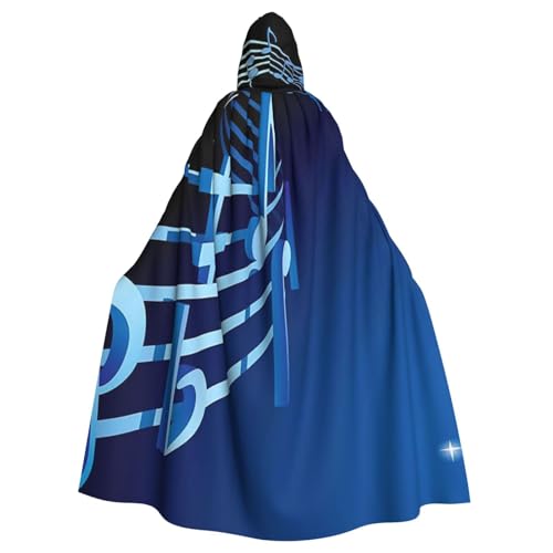 HYSDPUZK Halloween-Kapuzenumhang für Unisex-Erwachsene, lustiger blauer Musikdruck, Party- und Cosplay-Umhang HYSDPUZK Halloween-Kapuzenumhang für Unisex-Erwachsene, lustiger blauer Musikdruck, Party- und Cosplay-Umhang von HYSDPUZK