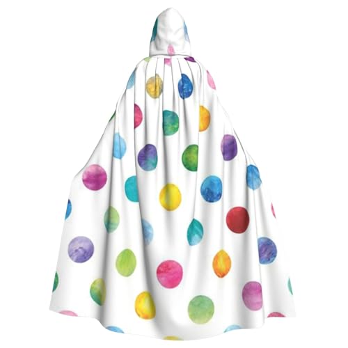 HYSDPUZK Halloween-Kapuzenumhang für Unisex-Erwachsene, lustiger blauer Punktemuster, Party- und Cosplay-Umhang von HYSDPUZK