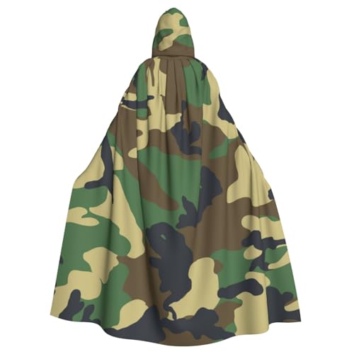 HYSDPUZK Halloween-Kapuzenumhang für Unisex-Erwachsene, lustiger grüner Militär-Camouflage-Druck, Party- und Cosplay-Umhang HYSDPUZK Halloween-Kapuzenumhang für Unisex-Erwachsene, lustiger grüner Militär-Camouflage-Druck, Party- und Cosplay-Umhang von HYSDPUZK