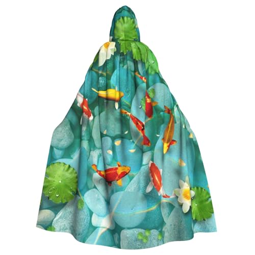 HYSDPUZK Halloween-Kapuzenumhang für Unisex-Erwachsene, lustiger japanischer hübscher roter Karpfenfisch-Druck, Party- und Cosplay-Umhang HYSDPUZK Halloween-Kapuzenumhang für Unisex-Erwachsene, lustiger japanischer hübscher roter Karpfenfisch-Druck, Party- und Cosplay-Umhang von HYSDPUZK