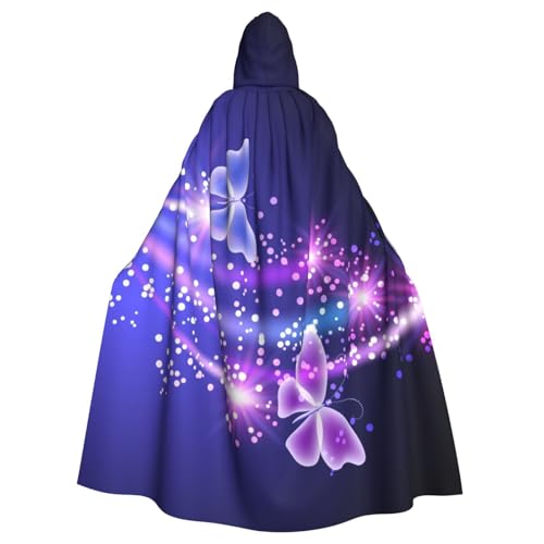 HYSDPUZK Halloween-Kapuzenumhang für Unisex-Erwachsene, lustiger lila Schmetterlings-Druck, Party- und Cosplay-Umhang HYSDPUZK Halloween-Kapuzenumhang für Unisex-Erwachsene, lustiger lila Schmetterlings-Druck, Party- und Cosplay-Umhang von HYSDPUZK