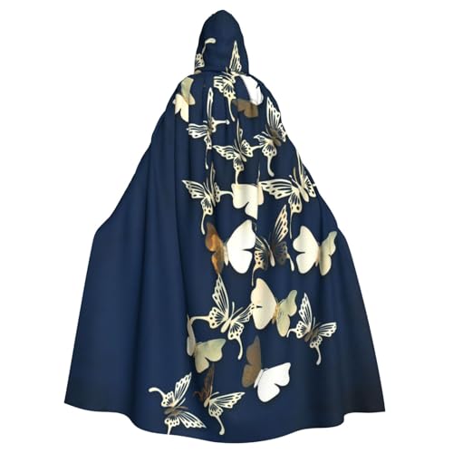 HYSDPUZK Halloween-Kapuzenumhang für Unisex-Erwachsene, lustiger metallischer Schmetterlings-Druck, Party- und Cosplay-Umhang HYSDPUZK Halloween-Kapuzenumhang für Unisex-Erwachsene, lustiger metallischer Schmetterlings-Druck, Party- und Cosplay-Umhang von HYSDPUZK