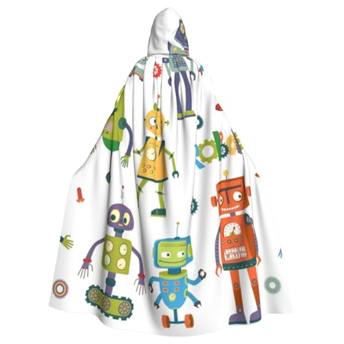HYSDPUZK Halloween-Kapuzenumhang für Unisex-Erwachsene, lustiger niedlicher Cartoon-Roboter-Druck, Party- und Cosplay-Umhang HYSDPUZK Halloween-Kapuzenumhang für Unisex-Erwachsene, lustiger niedlicher Cartoon-Roboter-Druck, Party- und Cosplay-Umhang von HYSDPUZK