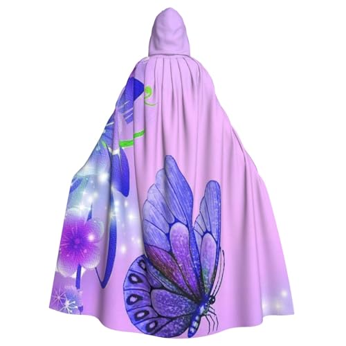 HYSDPUZK Halloween-Kapuzenumhang für Unisex-Erwachsene, lustiger violetter Schmetterlings-Druck, Party- und Cosplay-Umhang HYSDPUZK Halloween-Kapuzenumhang für Unisex-Erwachsene, lustiger violetter Schmetterlings-Druck, Party- und Cosplay-Umhang von HYSDPUZK