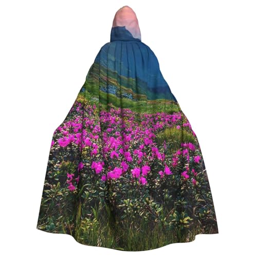 HYSDPUZK Halloween-Umhang mit Kapuze für Erwachsene, lustig, Natur, lila, Blumen, Wiese, Berg, malerischer Druck, Party und Cosplay-Umhang HYSDPUZK Halloween-Umhang mit Kapuze für Erwachsene, lustig, Natur, lila, Blumen, Wiese, Berg, malerischer Druck, Party und Cosplay-Umhang von HYSDPUZK