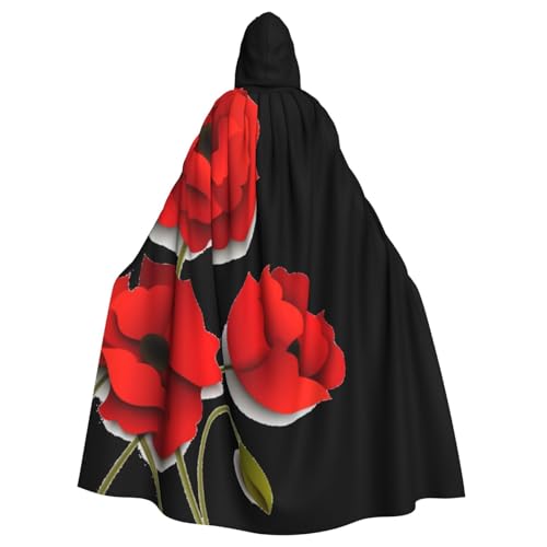 HYSDPUZK Halloween-Umhang mit Kapuze für Erwachsene, lustiger Mohnblumen-Umhang mit lebendigen Blütenblättern, Party- und Cosplay-Umhang HYSDPUZK Halloween-Umhang mit Kapuze für Erwachsene, lustiger Mohnblumen-Umhang mit lebendigen Blütenblättern, Party- und Cosplay-Umhang von HYSDPUZK