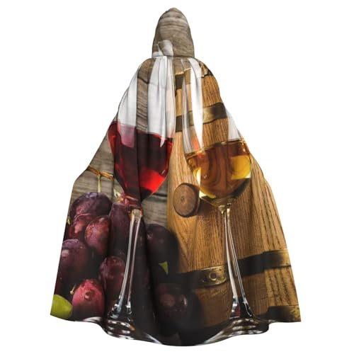 HYSDPUZK Halloween-Umhang mit Kapuze für Erwachsene, lustiger Rotwein-Galsses und Trauben mit Holzdruck, Party- und Cosplay-Umhang HYSDPUZK Halloween-Umhang mit Kapuze für Erwachsene, lustiger Rotwein-Galsses und Trauben mit Holzdruck, Party- und Cosplay-Umhang von HYSDPUZK