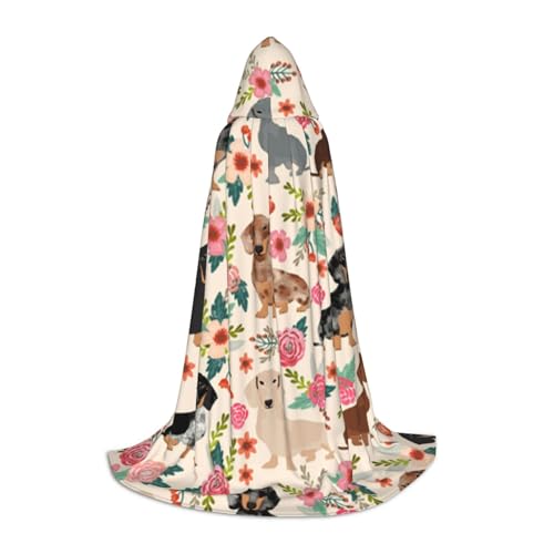 HYSDPUZK Hunde-Kapuzenumhang mit Blumenmuster für Teenager, Halloween-Kostüm, Cosplay, Maskerade, Zauberer-Robe HYSDPUZK Hunde-Kapuzenumhang mit Blumenmuster für Teenager, Halloween-Kostüm, Cosplay, Maskerade, Zauberer-Robe von HYSDPUZK