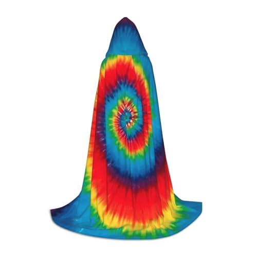 HYSDPUZK Kapuzenumhang mit Batikmuster für Teenager, Halloween-Kostüm, Cosplay, Maskerade, Zauberer-Robe von HYSDPUZK