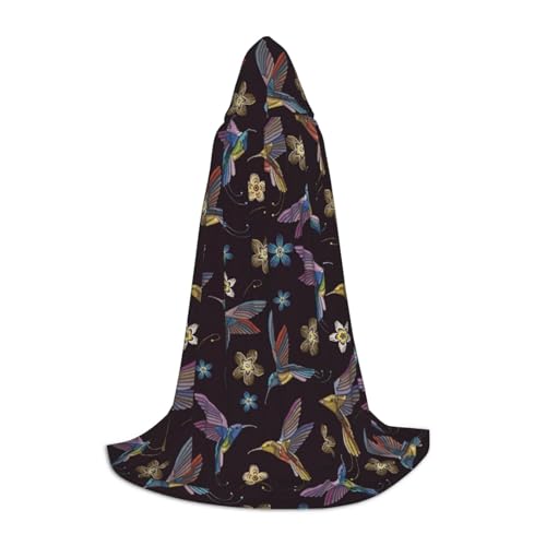 HYSDPUZK Kapuzenumhang mit Blumen-Kolibri-Stickerei, für Teenager, Halloween-Kostüm, Cosplay, Maskerade, Zauberer-Robe HYSDPUZK Kapuzenumhang mit Blumen-Kolibri-Stickerei, für Teenager, Halloween-Kostüm, Cosplay, Maskerade, Zauberer-Robe von HYSDPUZK