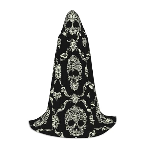 HYSDPUZK Kapuzenumhang mit Blumen und Totenkopf, Ornament-Muster, für Teenager, Halloween-Kostüm, Cosplay, Maskerade, Zauberer-Robe HYSDPUZK Kapuzenumhang mit Blumen und Totenkopf, Ornament-Muster, für Teenager, Halloween-Kostüm, Cosplay, Maskerade, Zauberer-Robe von HYSDPUZK