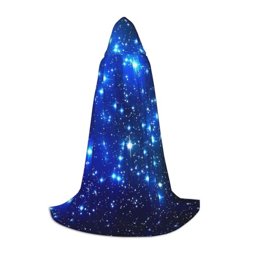 HYSDPUZK Kapuzenumhang mit Galaxie-Sternen, für Teenager, Halloween-Kostüm, Cosplay, Maskerade, Zauberer-Robe von HYSDPUZK