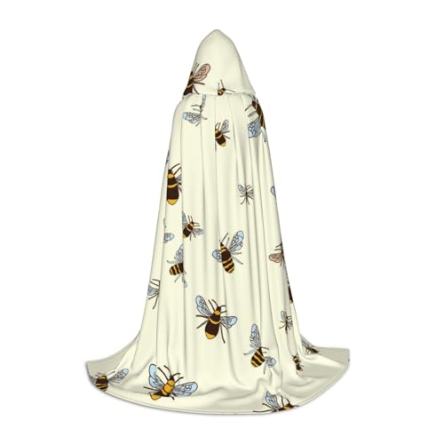 HYSDPUZK Kapuzenumhang mit Honigbiene für Teenager, Halloween-Kostüm, Cosplay, Maskerade, Zauberer-Robe von HYSDPUZK