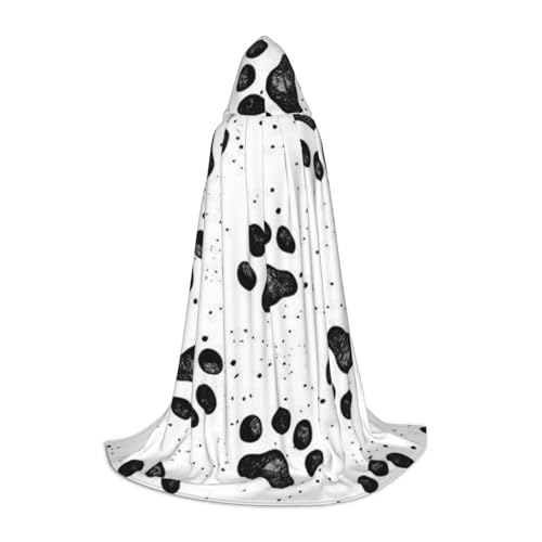 HYSDPUZK Kapuzenumhang mit Hundeklauenmuster für Teenager, Halloween-Kostüm, Cosplay, Maskerade, Zauberer-Robe von HYSDPUZK