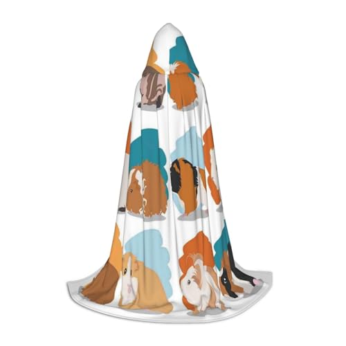 HYSDPUZK Kapuzenumhang mit Meerschweinchen-Illustration für Teenager, Halloween-Kostüm, Cosplay, Maskerade, Zauberer-Bademantel HYSDPUZK Kapuzenumhang mit Meerschweinchen-Illustration für Teenager, Halloween-Kostüm, Cosplay, Maskerade, Zauberer-Bademantel von HYSDPUZK