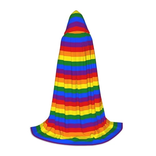 HYSDPUZK Kapuzenumhang mit Regenbogenmuster für Teenager, Halloween-Kostüm, Cosplay, Maskerade, Zauberer-Robe HYSDPUZK Kapuzenumhang mit Regenbogenmuster für Teenager, Halloween-Kostüm, Cosplay, Maskerade, Zauberer-Robe von HYSDPUZK