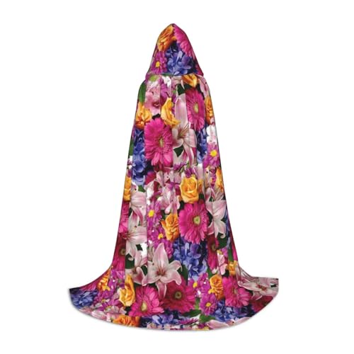 HYSDPUZK Kapuzenumhang mit rosa Blumen und goldenen Rosen für Teenager, Halloween-Kostüm, Cosplay, Maskerade, Zaubererrobe HYSDPUZK Kapuzenumhang mit rosa Blumen und goldenen Rosen für Teenager, Halloween-Kostüm, Cosplay, Maskerade, Zaubererrobe von HYSDPUZK