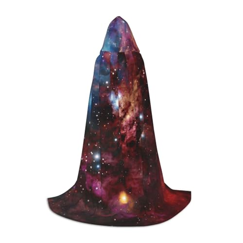 HYSDPUZK Nachthimmel Kapuzenumhang für Teenager, Halloween-Kostüm, Cosplay, Maskerade, Zauberer-Robe von HYSDPUZK