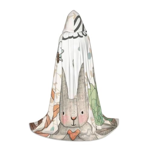 HYSDPUZK Niedlicher Hasen-Schmetterling und Blumen Kapuzenumhang für Teenager, Halloween-Kostüm, Cosplay, Maskerade, Zauberer-Bademantel HYSDPUZK Niedlicher Hasen-Schmetterling und Blumen Kapuzenumhang für Teenager, Halloween-Kostüm, Cosplay, Maskerade, Zauberer-Bademantel von HYSDPUZK