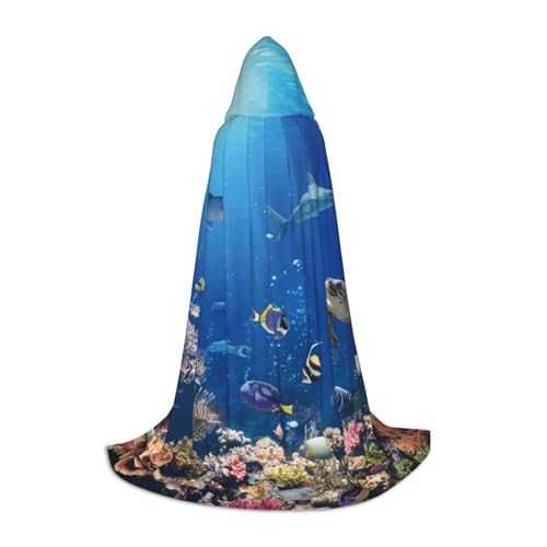 HYSDPUZK Ocean Tropical Fish Turtle Shark Hooded Cape For Teens Halloween Costume, Cosplay, Masquerade, Wizard Robe HYSDPUZK Ocean Tropical Fish Turtle Shark Hooded Cape For Teens Halloween Costume, Cosplay, Masquerade, Wizard Robe von HYSDPUZK