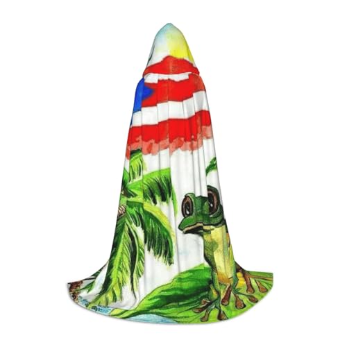 HYSDPUZK Puerto Rico-Flagge, Frosch, Palmen, Kapuzenumhang für Teenager, Halloween-Kostüm, Cosplay, Maskerade, Zauberer-Robe HYSDPUZK Puerto Rico-Flagge, Frosch, Palmen, Kapuzenumhang für Teenager, Halloween-Kostüm, Cosplay, Maskerade, Zauberer-Robe von HYSDPUZK