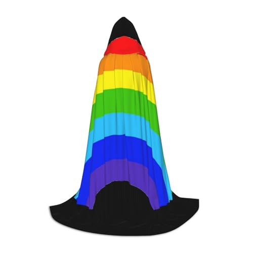 HYSDPUZK Regenbogen-Kapuzenumhang für Teenager, Halloween-Kostüm, Cosplay, Maskerade, Zauberer-Robe von HYSDPUZK