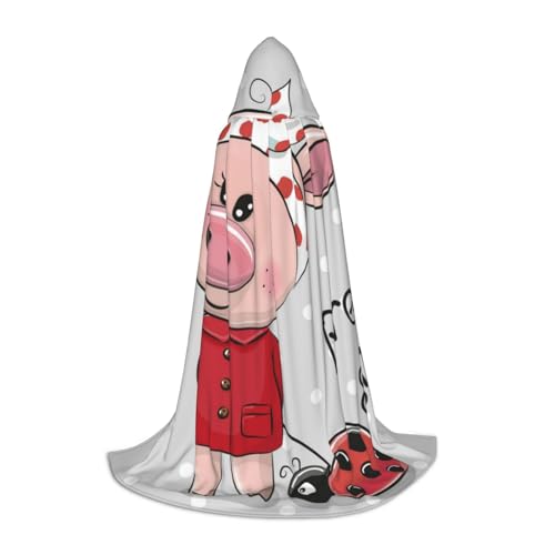 HYSDPUZK Rosa Schwein Kapuzenumhang für Teenager, Halloween-Kostüm, Cosplay, Maskerade, Zauberer-Robe HYSDPUZK Rosa Schwein Kapuzenumhang für Teenager, Halloween-Kostüm, Cosplay, Maskerade, Zauberer-Robe von HYSDPUZK
