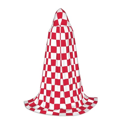 HYSDPUZK Rot-weißer Kapuzenumhang für Teenager, Halloween-Kostüm, Cosplay, Maskerade, Zauberer-Bademantel HYSDPUZK Rot-weißer Kapuzenumhang für Teenager, Halloween-Kostüm, Cosplay, Maskerade, Zauberer-Bademantel von HYSDPUZK