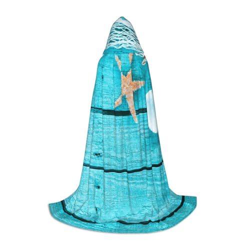 HYSDPUZK Seestern-Kapuzenumhang für Teenager, Halloween-Kostüm, Cosplay, Maskerade, Zauberer-Robe von HYSDPUZK