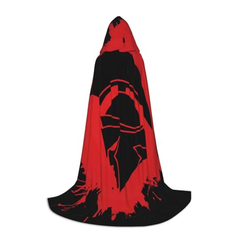 HYSDPUZK Spartanischer Krieger-Helm, Kapuzenumhang für Teenager, Halloween-Kostüm, Cosplay, Maskerade, Zauberer-Robe von HYSDPUZK