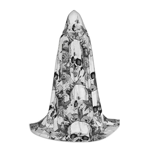 HYSDPUZK Totenkopf-Skelett-Kapuzenumhang für Teenager, Halloween-Kostüm, Cosplay, Maskerade, Zauberer-Robe HYSDPUZK Totenkopf-Skelett-Kapuzenumhang für Teenager, Halloween-Kostüm, Cosplay, Maskerade, Zauberer-Robe von HYSDPUZK