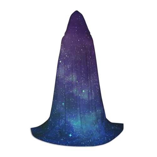 HYSDPUZK Universum mit Sternen und Galaxie, interstellarer Kapuzenumhang für Teenager, Halloween-Kostüm, Cosplay, Maskerade, Zauberer-Robe von HYSDPUZK