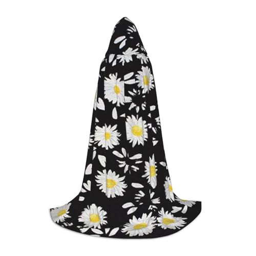 HYSDPUZK Weißes Gänseblümchen-Umhang mit Kapuze für Teenager, Halloween-Kostüm, Cosplay, Maskerade, Zauberer-Robe HYSDPUZK Weißes Gänseblümchen-Umhang mit Kapuze für Teenager, Halloween-Kostüm, Cosplay, Maskerade, Zauberer-Robe von HYSDPUZK