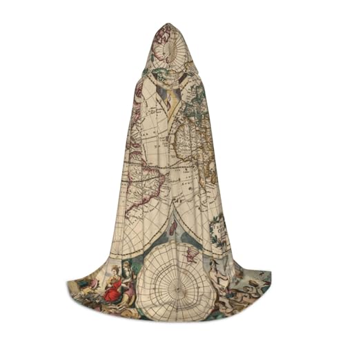 HYSDPUZK Weltkarte Kapuzenumhang für Teenager, Halloween-Kostüm, Cosplay, Maskerade, Zauberer-Robe HYSDPUZK Weltkarte Kapuzenumhang für Teenager, Halloween-Kostüm, Cosplay, Maskerade, Zauberer-Robe von HYSDPUZK