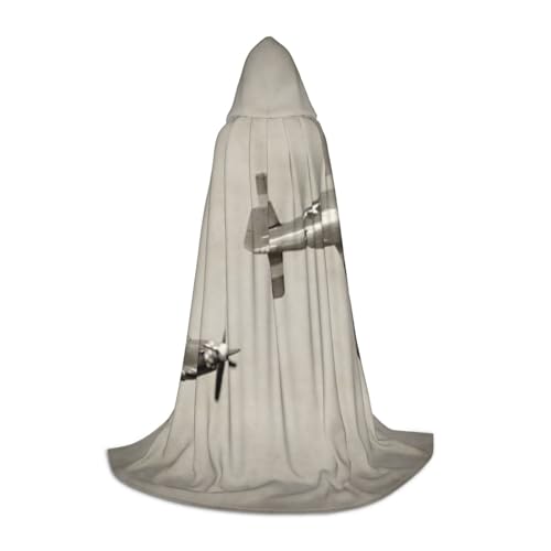 HYSDPUZK Weltkrieg Flugzeug-Kapuzenumhang für Teenager, Halloween-Kostüm, Cosplay, Maskerade, Zauberer-Robe von HYSDPUZK