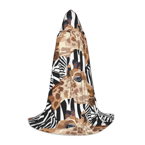 HYSDPUZK Zebra und Giraffe Kapuzenumhang für Teenager, Halloween-Kostüm, Cosplay, Maskerade, Zaubererrobe HYSDPUZK Zebra und Giraffe Kapuzenumhang für Teenager, Halloween-Kostüm, Cosplay, Maskerade, Zaubererrobe von HYSDPUZK