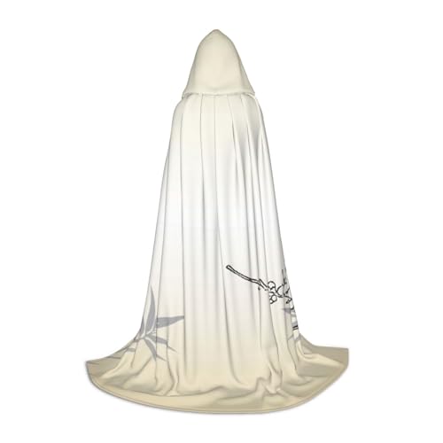 HYSDPUZK Zen Kapuzenumhang aus Bambus und Kirschblüten für Teenager, Halloween-Kostüm, Cosplay, Maskerade, Zauberer-Bademantel von HYSDPUZK