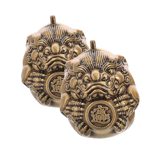 HYTROVE 1 Paar Chinesische Baoding Kugeln aus Messing für Handtherapie Stressbälle zur Stärkung der Griffkraft für Senioren Traditionelles Fitnessgerät mit Pi Yao Symbol von HYTROVE