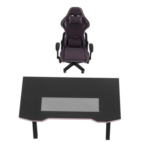 HYTROVE 1satz Miniatur Schreibtisch Und Stuhl Für Maßstab Gaming Möbel Schwarz Für Sammler Und Kreative Szenen Robusten Materialien Gefertigt von HYTROVE