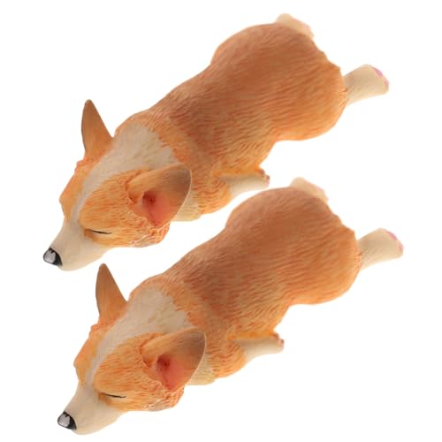 HYTROVE 2 Stück Corgi-autoornamente – Gartendeko Aus Kunstharz Wackelhund Für Das Armaturenbrett Realistischer Miniatur-Hund Als Dekoration Für Das Zuhause von HYTROVE