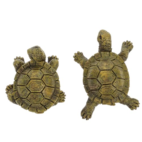 HYTROVE 2 Stück Realistische Schildkrötenfiguren aus Resin Miniatur Tierornamente für Bonsai Terrarium Dekoration im Garten und Zuhause HYTROVE 2 Stück Realistische Schildkrötenfiguren aus Resin Miniatur Tierornamente für Bonsai Terrarium Dekoration im Garten und Zuhause von HYTROVE