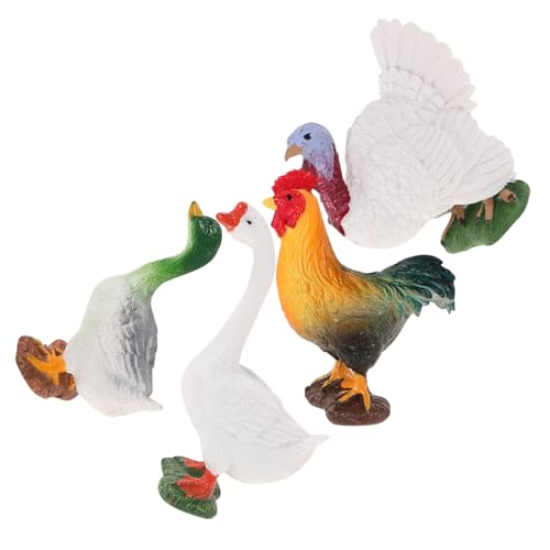 HYTROVE 4 Stück Kleine Bauernhoftierfiguren, Mini-Simulation, Ente, Gans, Huhn, Modelle, Dekorationen, Kinder, Realistische Geflügelstatuen Für Kuchendekoration, Lernspielzeug, HYTROVE 4 Stück Kleine Bauernhoftierfiguren, Mini-Simulation, Ente, Gans, Huhn, Modelle, Dekorationen, Kinder, Realistische Geflügelstatuen Für Kuchendekoration, Lernspielzeug, von HYTROVE
