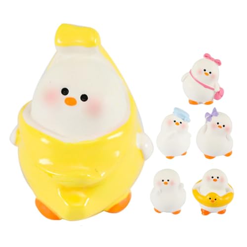 HYTROVE 6Stücke Teiliges Mini Gänse Figurenset Harz Niedliches Gänse für Garten Puppenhaus und Aquarium Realistische Gans Deko HYTROVE 6Stücke Teiliges Mini Gänse Figurenset Harz Niedliches Gänse für Garten Puppenhaus und Aquarium Realistische Gans Deko von HYTROVE