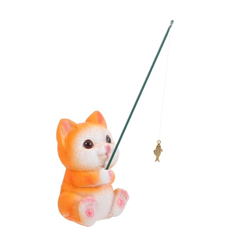 HYTROVE Fischereikatze aus Harz Dekorative Figur für Aquarien und Fischbehälter Kreatives Design für Lebendige Unterwasserlandschaft HYTROVE Fischereikatze aus Harz Dekorative Figur für Aquarien und Fischbehälter Kreatives Design für Lebendige Unterwasserlandschaft von HYTROVE