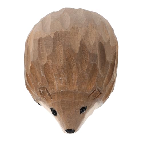 HYTROVE Handgeschnitzte Holzfigur Süßer Igel Für Schreibtisch Und Auto Robustes Holzmaterial Einzigartige Tier-Dekoration von HYTROVE