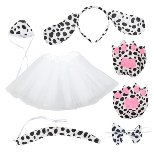 HYTROVE Niedliches Cosplay Welpen ohr haarreif mit Tutu Rock Schleife Falscher Nase und Handschuhen für Halloween Leichtes Hundekostüm Zubehör für Partyspaß HYTROVE Niedliches Cosplay Welpen ohr haarreif mit Tutu Rock Schleife Falscher Nase und Handschuhen für Halloween Leichtes Hundekostüm Zubehör für Partyspaß von HYTROVE