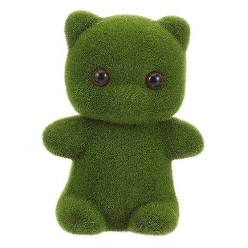HYTROVE Simuliertes Moosbär Party Weihnachtsbärenpuppe Hochzeits-bär-Ornament Wohnkultur Simulierte Bärenpuppe Zahlen Cartoon-bär Tragen Bärenverzierung Green Styroporschaum von HYTROVE