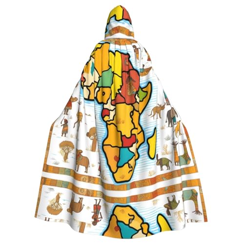 HYTTER Afrikanische Karte, ethnisches Muster, Druck, Halloween, Kapuzenponcho für Erwachsene, Umhang, Party-Dekoration, Partys, Karneval, Kostüm, pflegeleicht, langlebig HYTTER Afrikanische Karte, ethnisches Muster, Druck, Halloween, Kapuzenponcho für Erwachsene, Umhang, Party-Dekoration, Partys, Karneval, Kostüm, pflegeleicht, langlebig von HYTTER