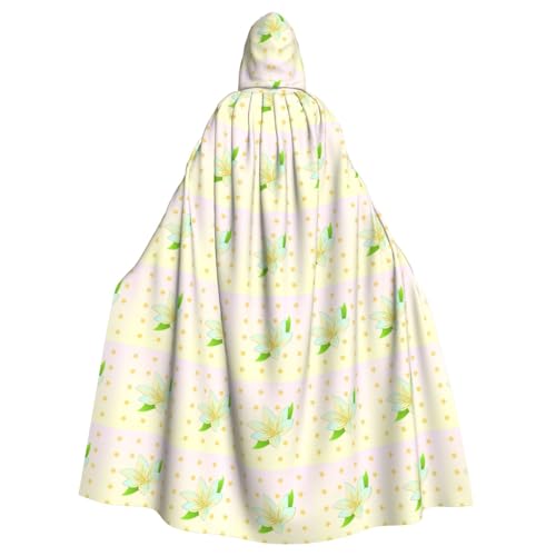 HYTTER Blühender Narzissen-Druck, Halloween-Poncho mit Kapuze, für Erwachsene, Party-Dekoration, Partys, Karneval, Kostüm, pflegeleicht, langlebig von HYTTER